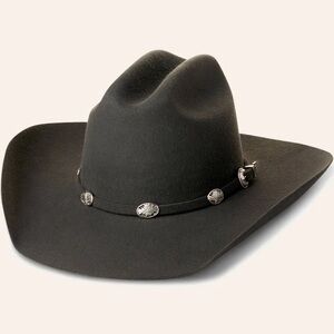 Woman’s Black Felt Western Cowboy Hat with Concho Band